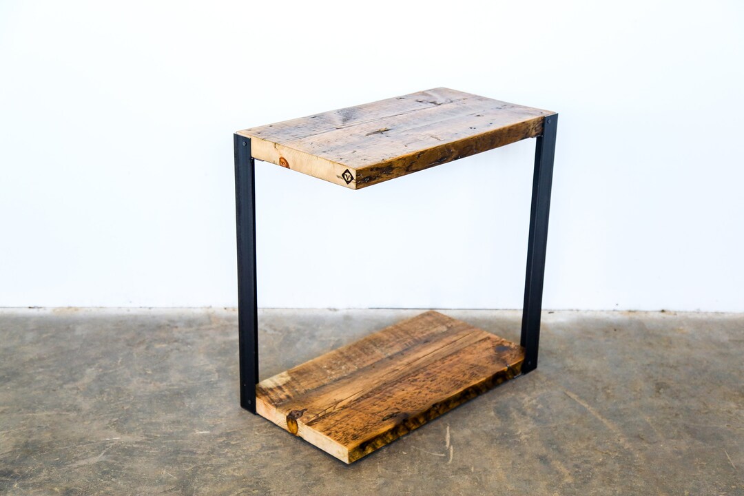 Unique Side Table. Narrow End Table. Industrial Side Table. Reclaimed ...