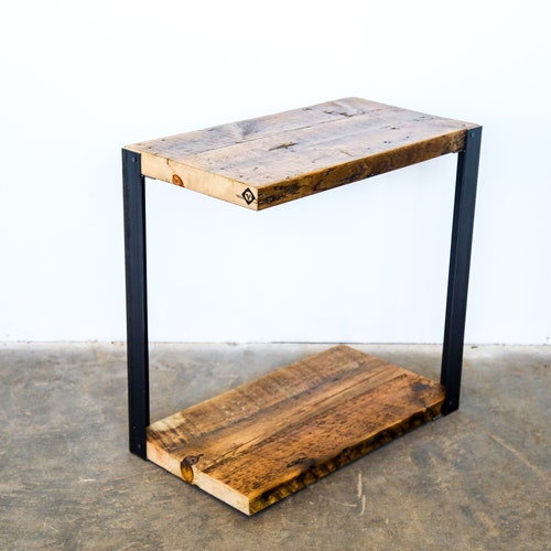 Unique Side Table. Narrow End Table. Industrial Side Table. Etsy