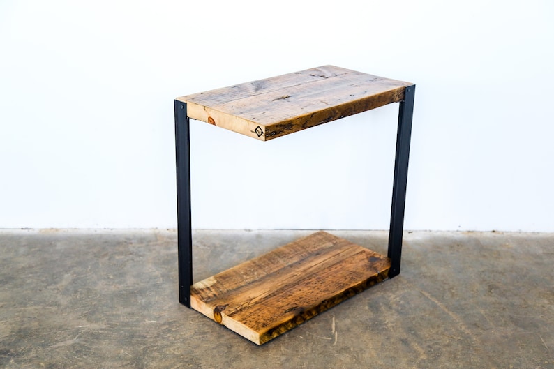 Unique Side Table. Narrow End Table. Industrial Side Table. Etsy