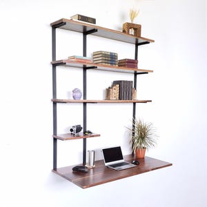 Heavy Duty Floating Desk Brackets: DIY Wall-Mounted Office (Set of 3)