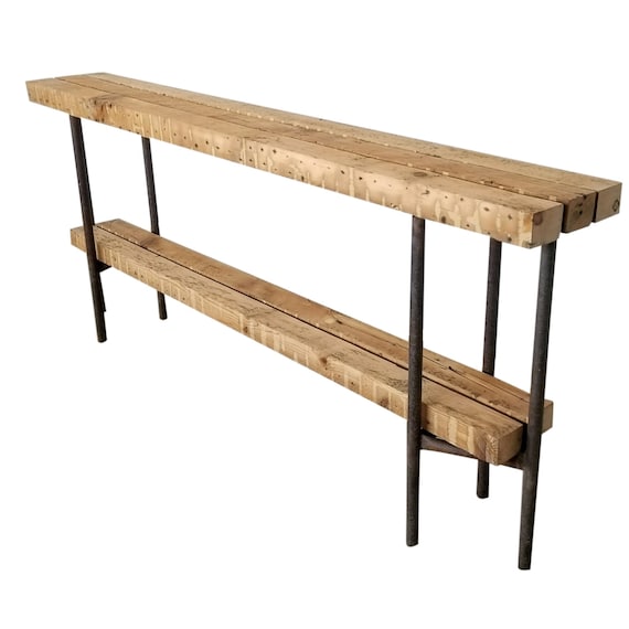Narrow Console Table Rustic Entryway Table Industrial Sofa Etsy