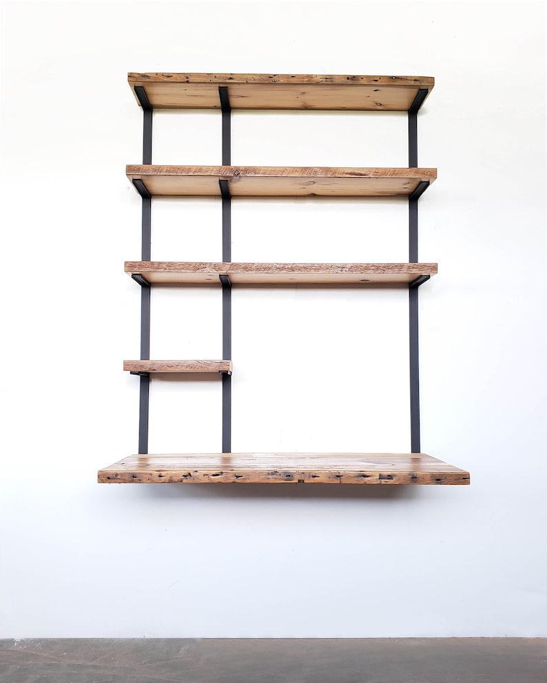 Minimal Computer Desk Wall-mounted Shelving Unit Desk | Etsy