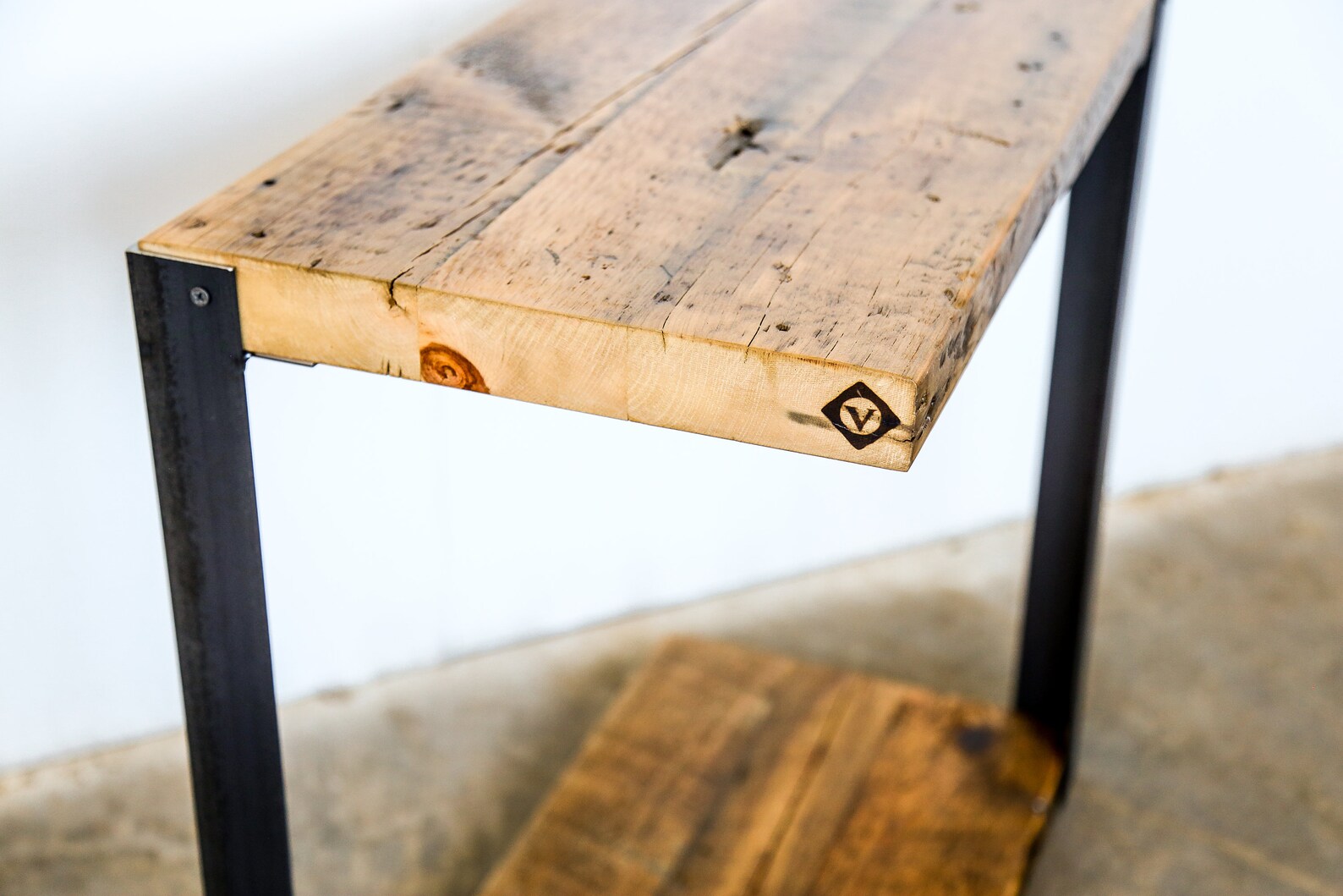 Unique Side Table. Narrow End Table. Industrial Side Table. - Etsy