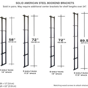 Bookshelf Brackets w/ Bookend , Heavy Duty Open Shelving, Floating Shelf Brackets, Custom wall Shelves, Modern Farmhouse iron shelf-bracket image 10