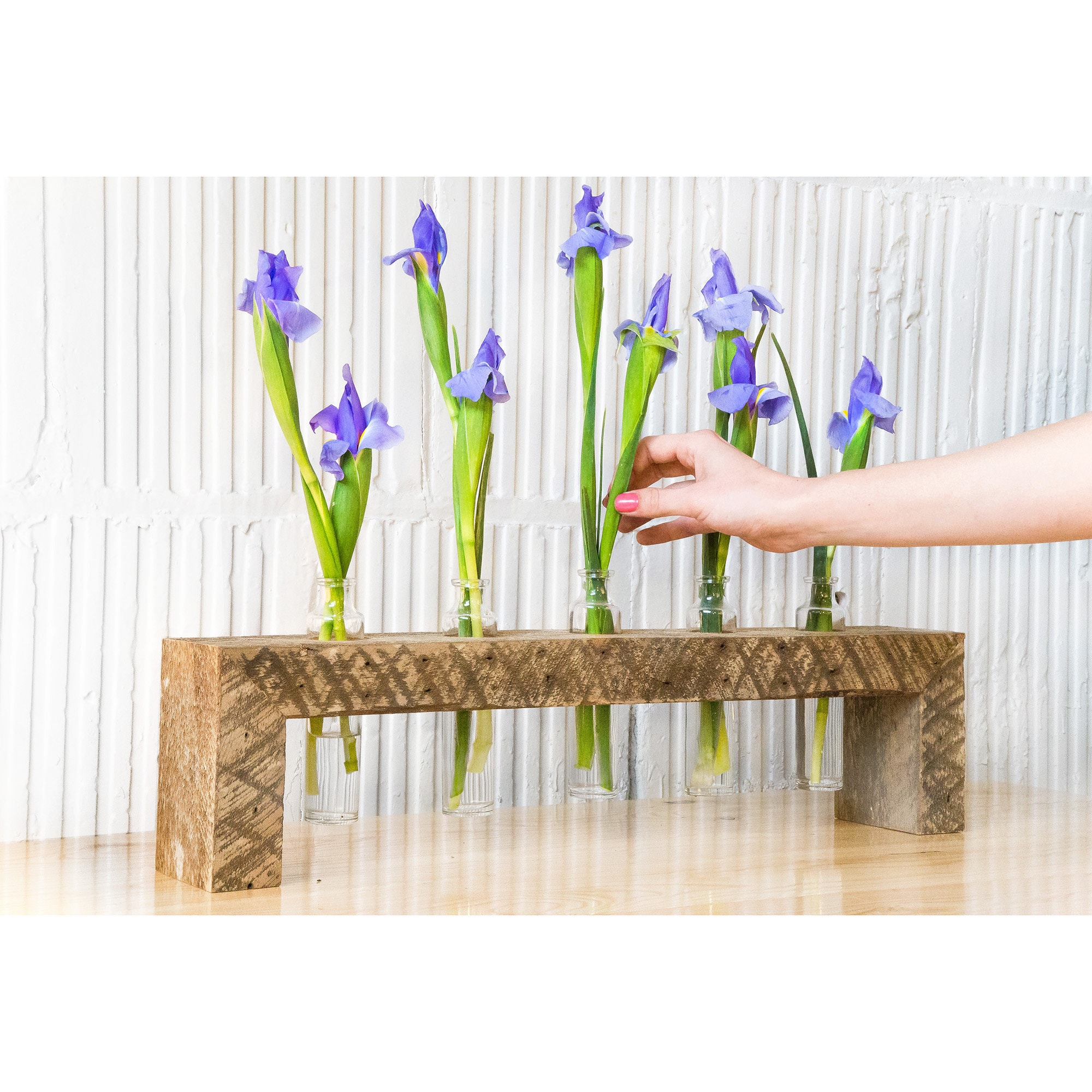 Reclaimed Wood Bud Vase Centerpiece