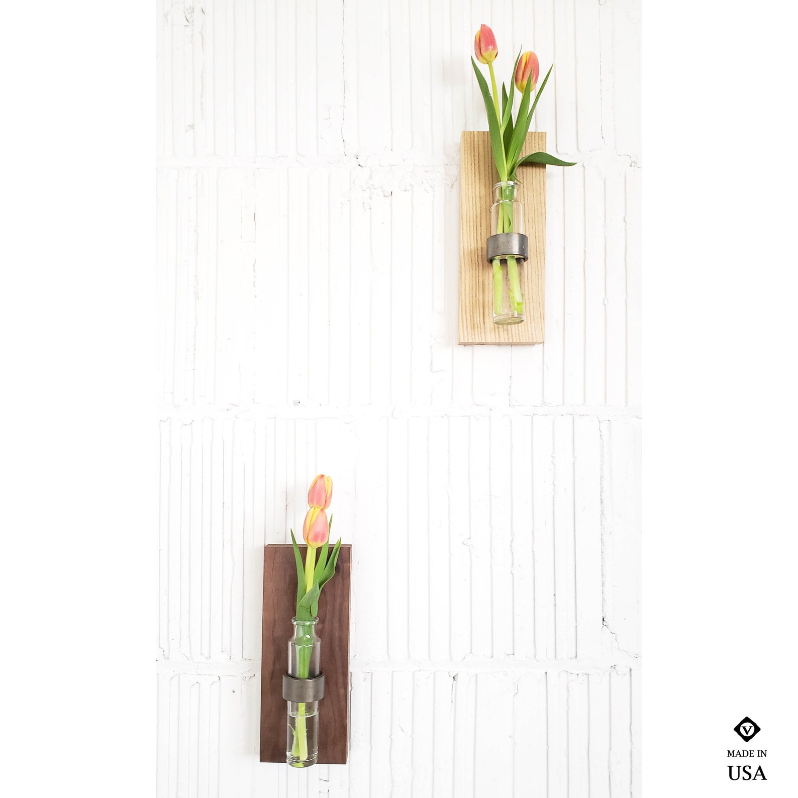 Wall Vase Wood Wall Flower Sconce Handmade in USA Wall Mount Etsy