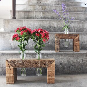 Reclaimed Wood Bud Vase Stand – Bohemian Home Decor bild 2