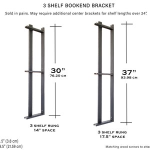 Bookshelf Brackets W/ Bookend , Heavy Duty Open Shelving, Floating ...