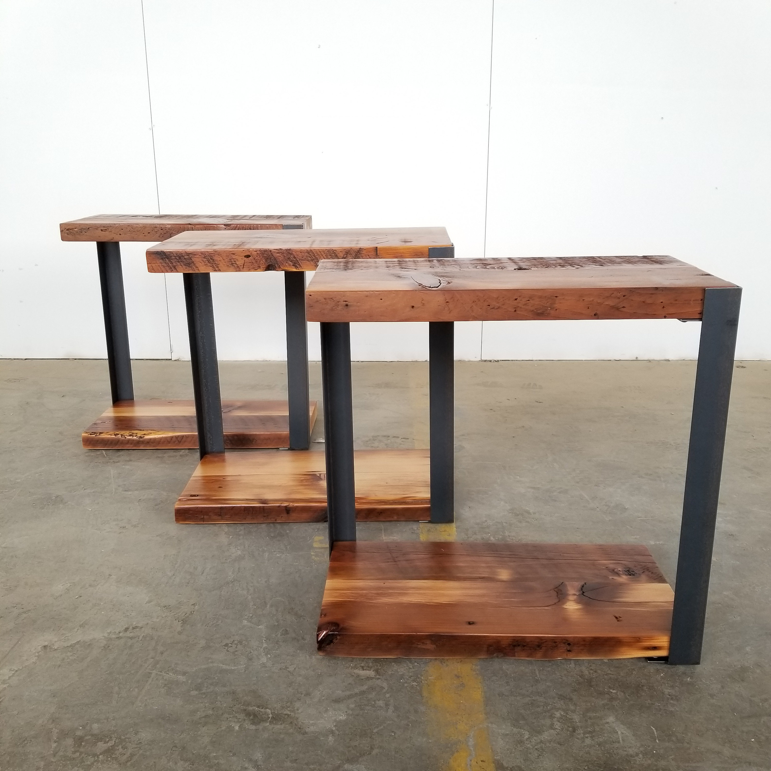 Unique Side Table. Narrow End Table. Industrial Side Table. - Etsy