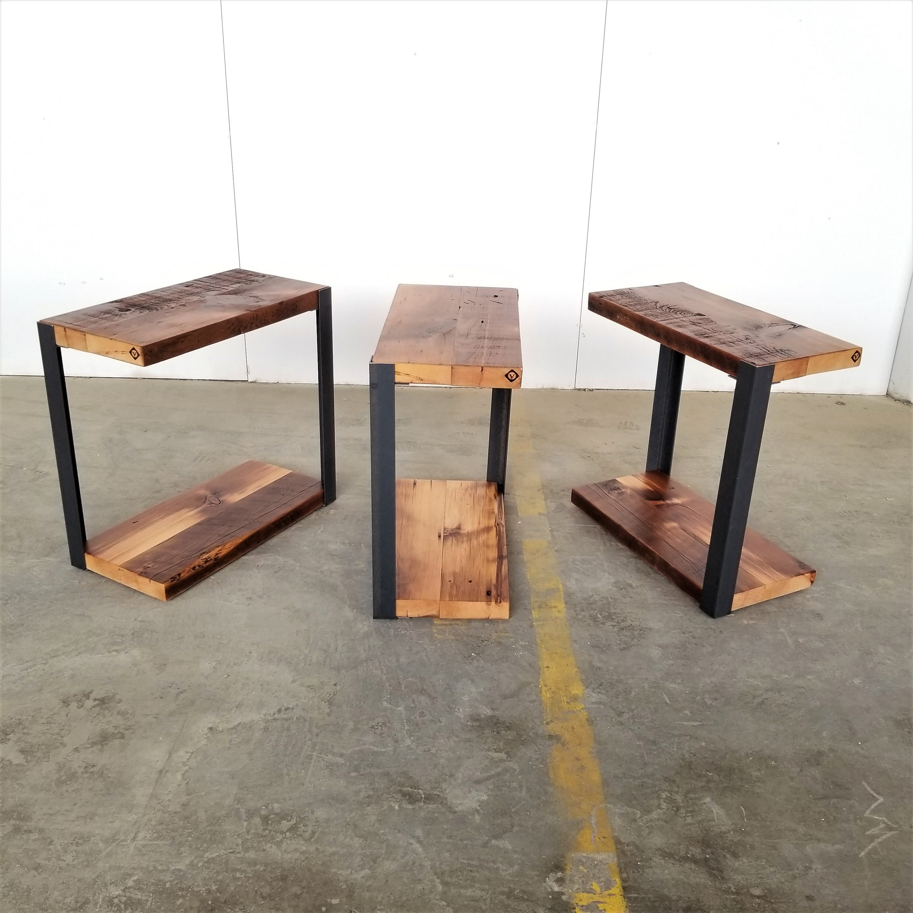 Unique Side Table. Narrow End Table. Industrial Side Table. - Etsy