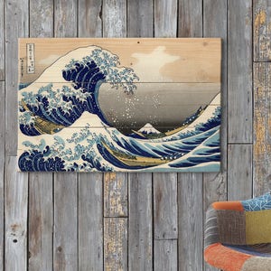 Antique Asian Old Japanese Wood Block Print Painting of
