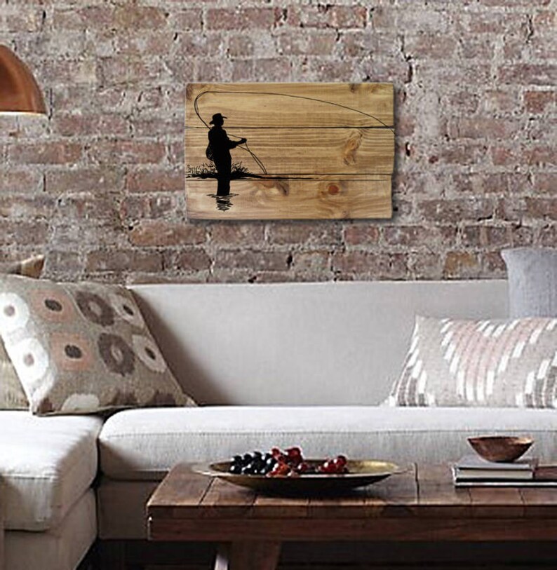 Unique Fly Fishing Wall Art on Solid Wood Boards 17 X Etsy