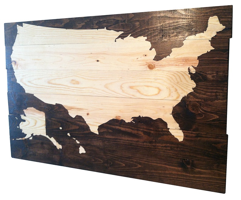 Wood Map Wall Art New York Decor Board Original For Living Room Large World 32 X 21