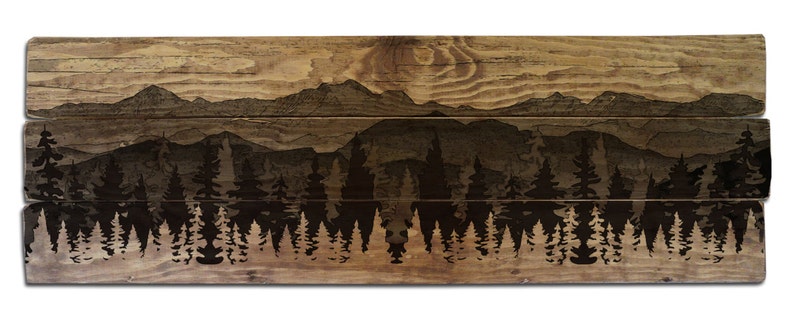 Mountain Scenery and Forest Wall Art on Solid Wood Boards - Etsy