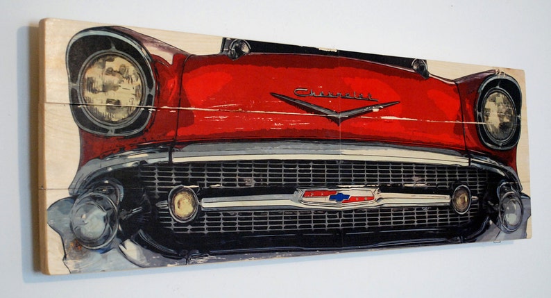 Large '57 Chevy Bel-air Car Wall Art on Solid Wood Boards - Etsy