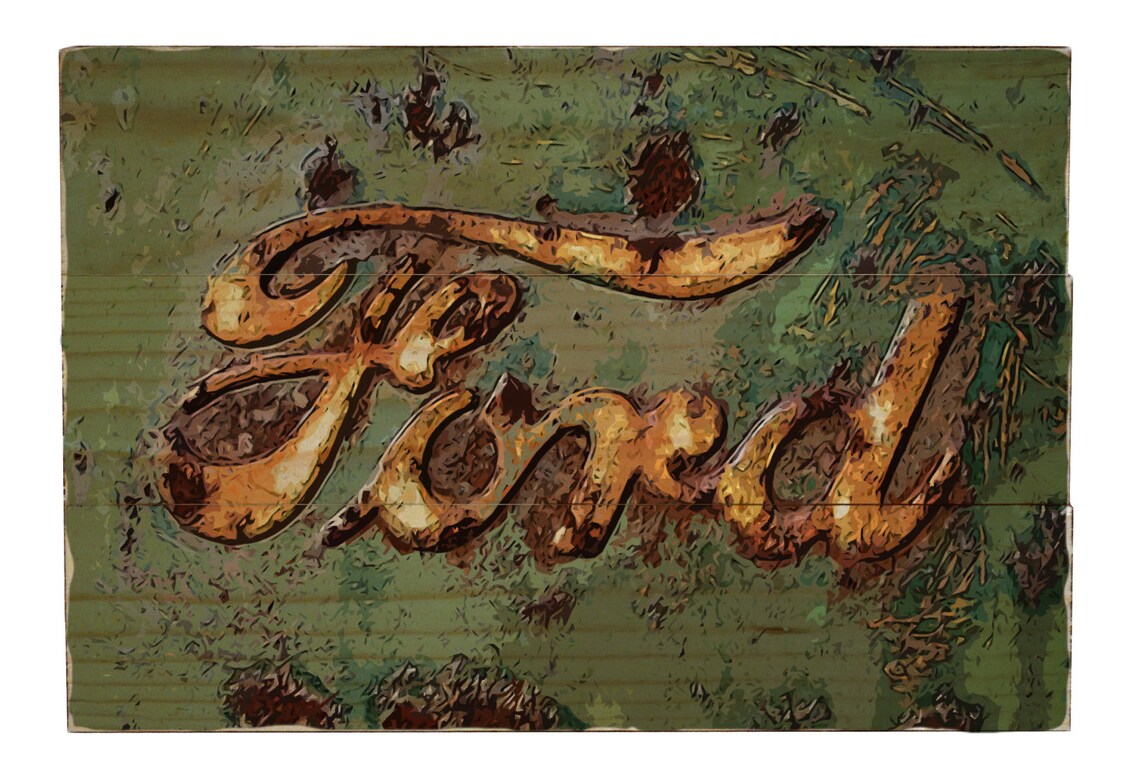 Vintage Ford Emblem Car Wall Art on Solid Wood Boards Etsy