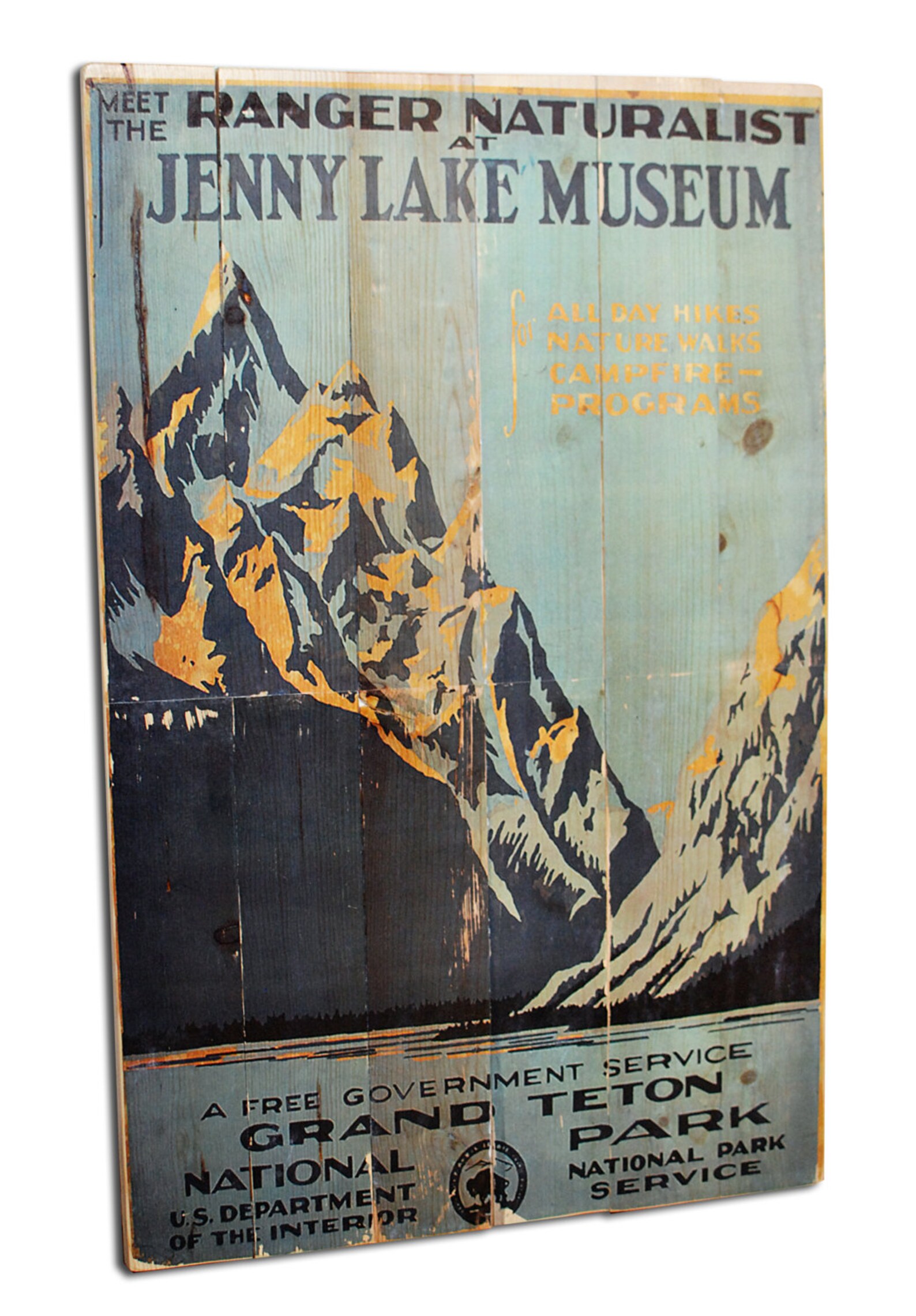 Large Vintage Grand Teton National Park Jenny Lake Poster Wall Etsy