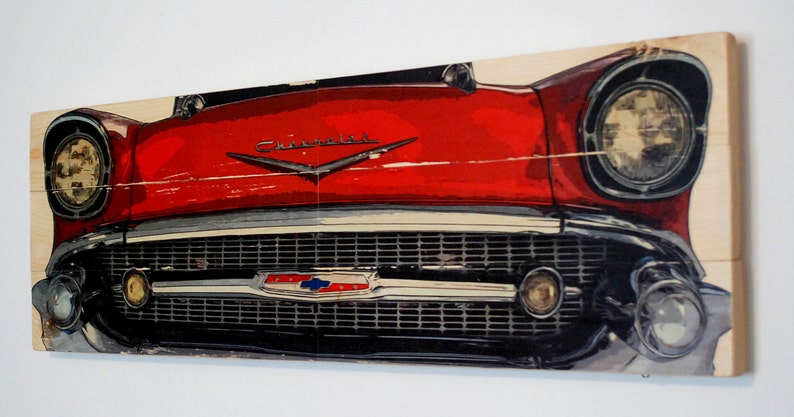 Large '57 Chevy Bel-air Car Wall Art on Solid Wood Boards - Etsy