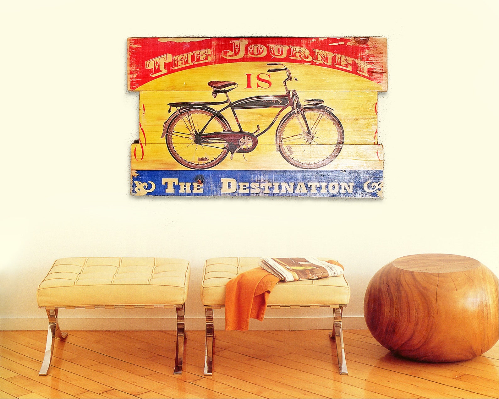 Vintage Bicycle Wall Art on Solid Wood Boards the Journey is Etsy