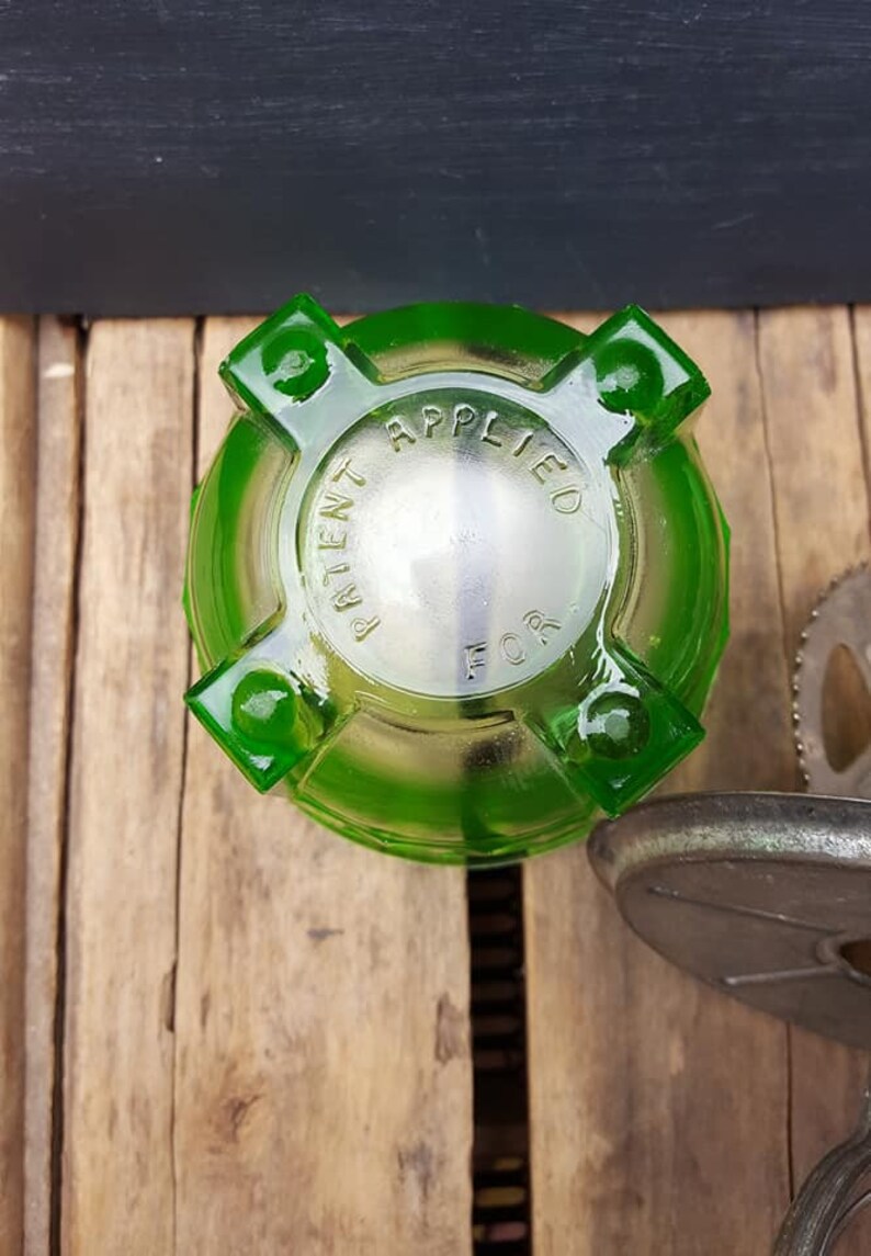Vintage A and J Hand Mixer Green Depression Glass Egg Beater Etsy