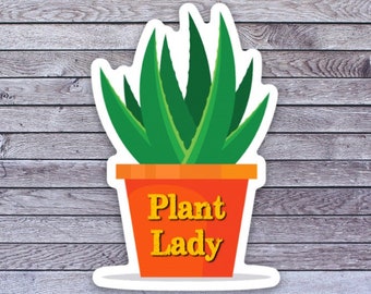 PLANT LADY collector aloe sticker water proof vinyl for water bottle laptop phone case journal scrapbook collect self adhesive (8197)