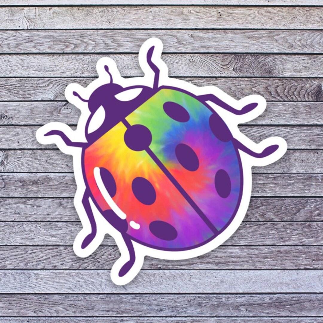 LADYBUG Tie Dye Sticker Water Proof Vinyl for Water Bottle Laptop Phone ...