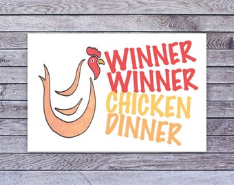 Winner Winner Chicken Dinner water proof vinyl sticker water bottle laptop phone case journal scrapbook collect self adhesive (7840)