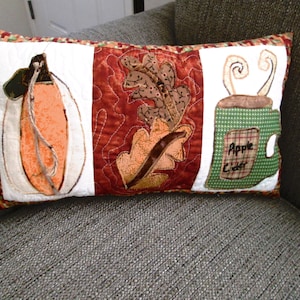 Fall applique throw pillow