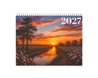 Calendario del Delta del Mississippi 2027 / Regalo de Mississippi / Calendario de pared del Sur / Calendario fotográfico del Delta / Decoración de Mississippi