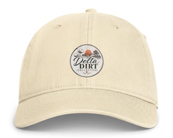 Gorra con logo de Delta Dirt Collective / Gorra de béisbol con acabado lavado costero