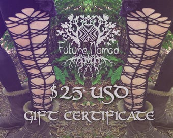 GIFT CERTIFICATE for 25 USD for Future Nomad Etsy Shop