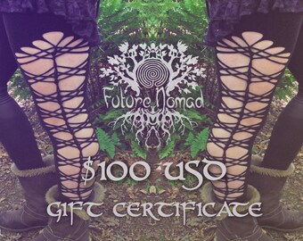 GIFT CERTIFICATE for 100 USD from the Future Nomad Etsy Shop