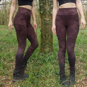 MTO FOREST DWELLER Organic hemp 2 Pocket Leggings, full length, hemp/cotton/lycra stretch, festival clothing, burning man, eco