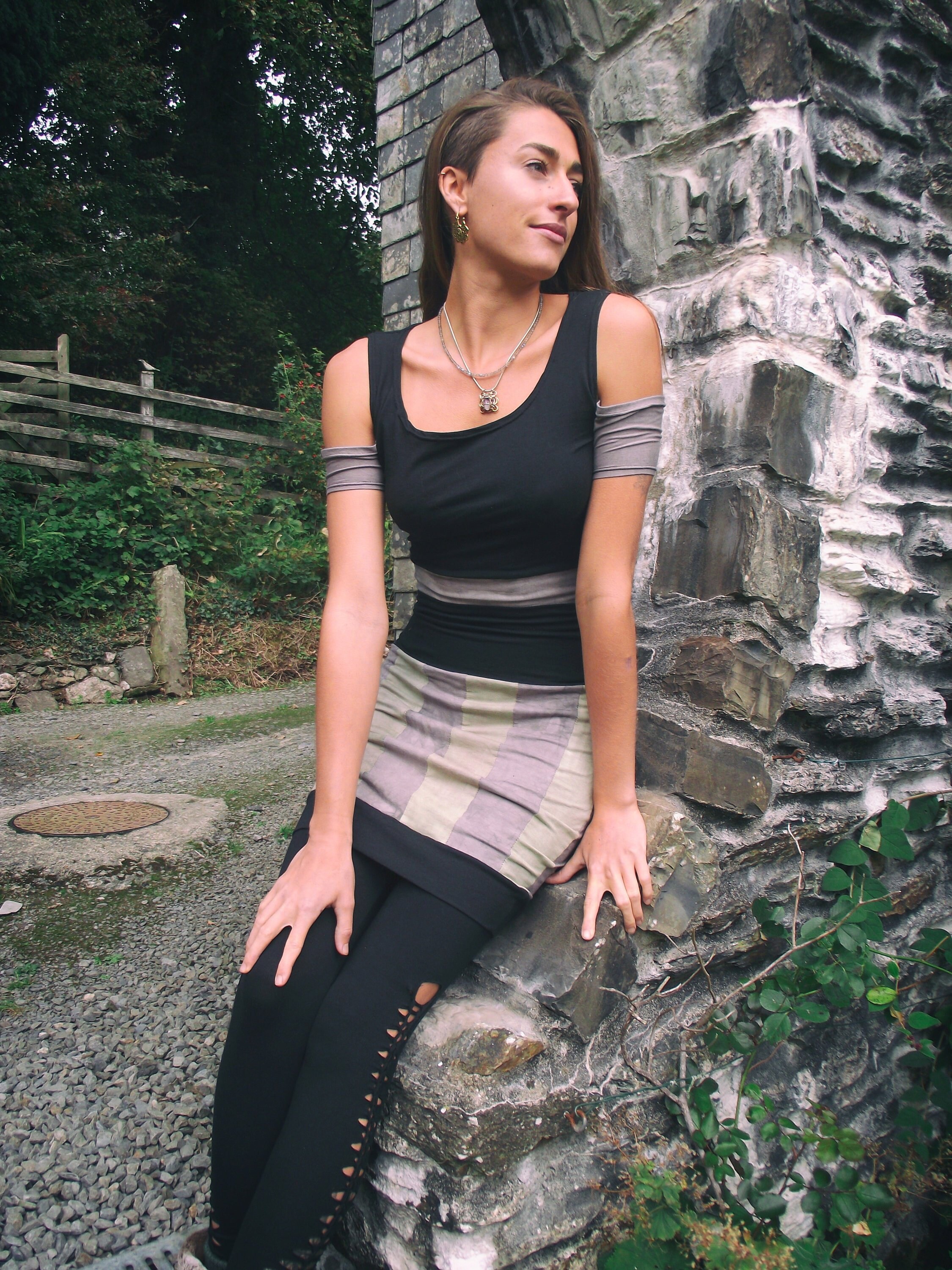 Image of Aya Organic Bamboo/Cotton Off-The-Shoulder Crop Top, Hand Dyed, Low Impact, Festival Clothing, Yoga Wear, Ecofashion, Movement, Burning Man