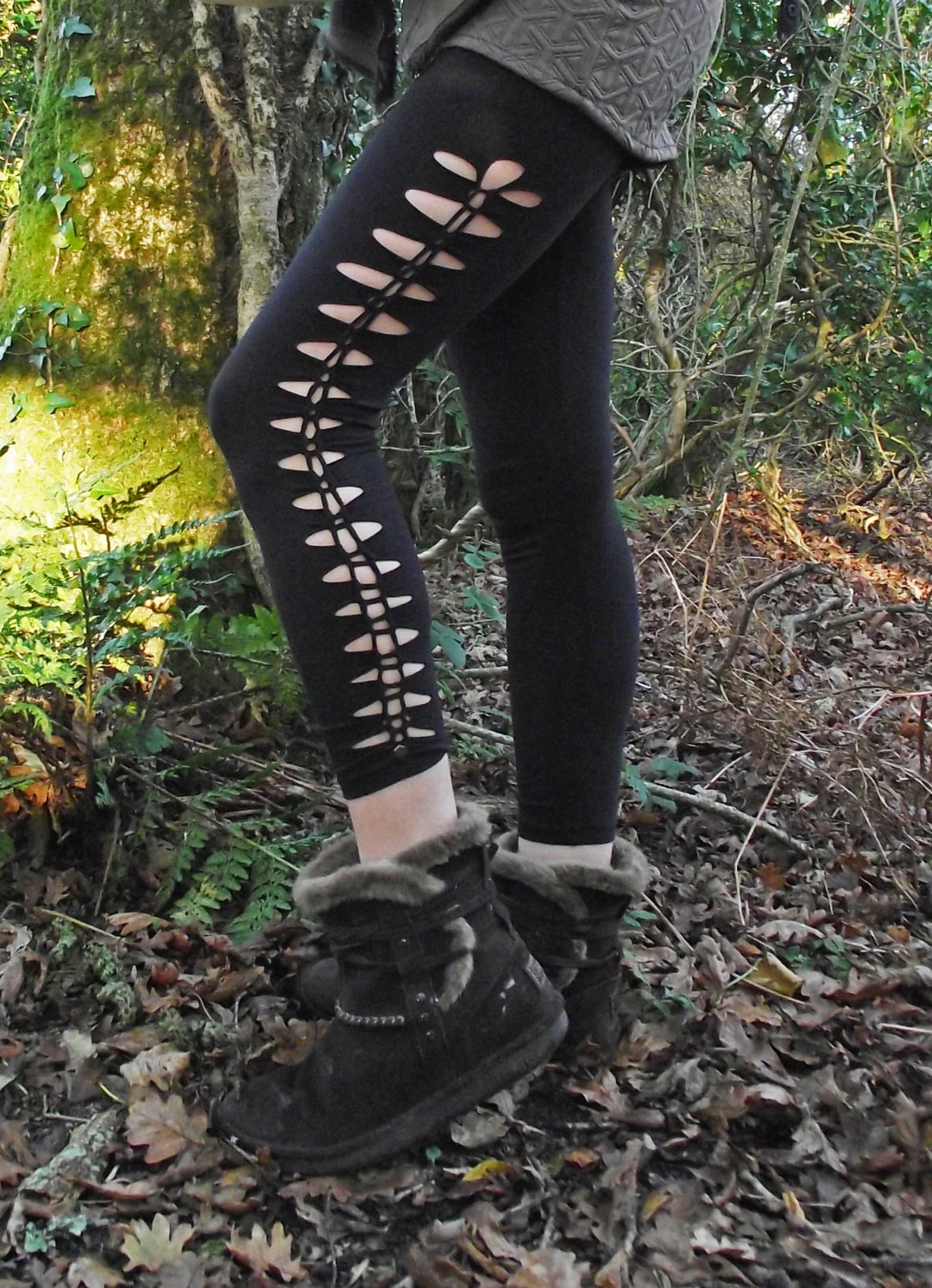 Faeriefly Woven Cotton Leggings With Honeycomb Studs - Etsy