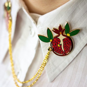 Pomegrante - Hades and Persephone - Greek Mythology - Collar Pins - Enamel Pins