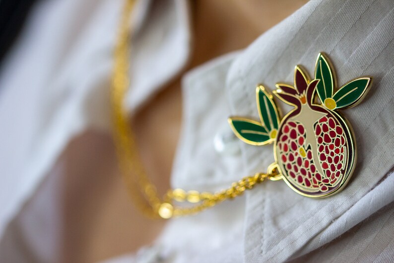 Pomegrante - Hades and Persephone - Greek Mythology - Collar Pins - Enamel Pins image 4