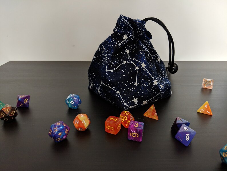 Large Glow in the Dark Reversible Dungeons and Dragons Dice Bags - Pathfinder -  RPG - Roleplay - Table Top Gaming 