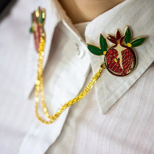Pomegrante - Hades and Persephone - Greek Mythology - Collar Pins - Enamel Pins image 2
