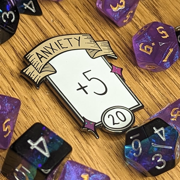 Anxiety DND Stat Enamel Pin - DND Pin - Dungeons and Dragons Pin