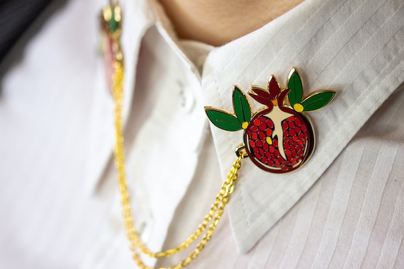 Pomegrante - Hades and Persephone - Greek Mythology - Collar Pins - Enamel Pins