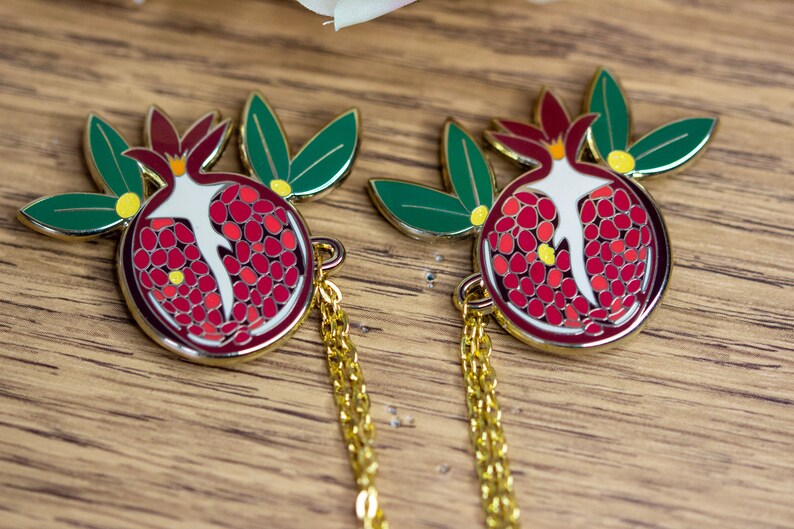 Pomegrante - Hades and Persephone - Greek Mythology - Collar Pins - Enamel Pins image 5