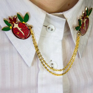 Pomegrante - Hades and Persephone - Greek Mythology - Collar Pins - Enamel Pins image 3