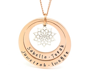 Rose Gold Personalized necklace with geometric charm