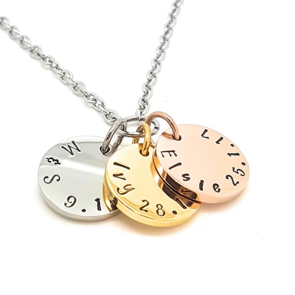 Custom circle disk names pendant
