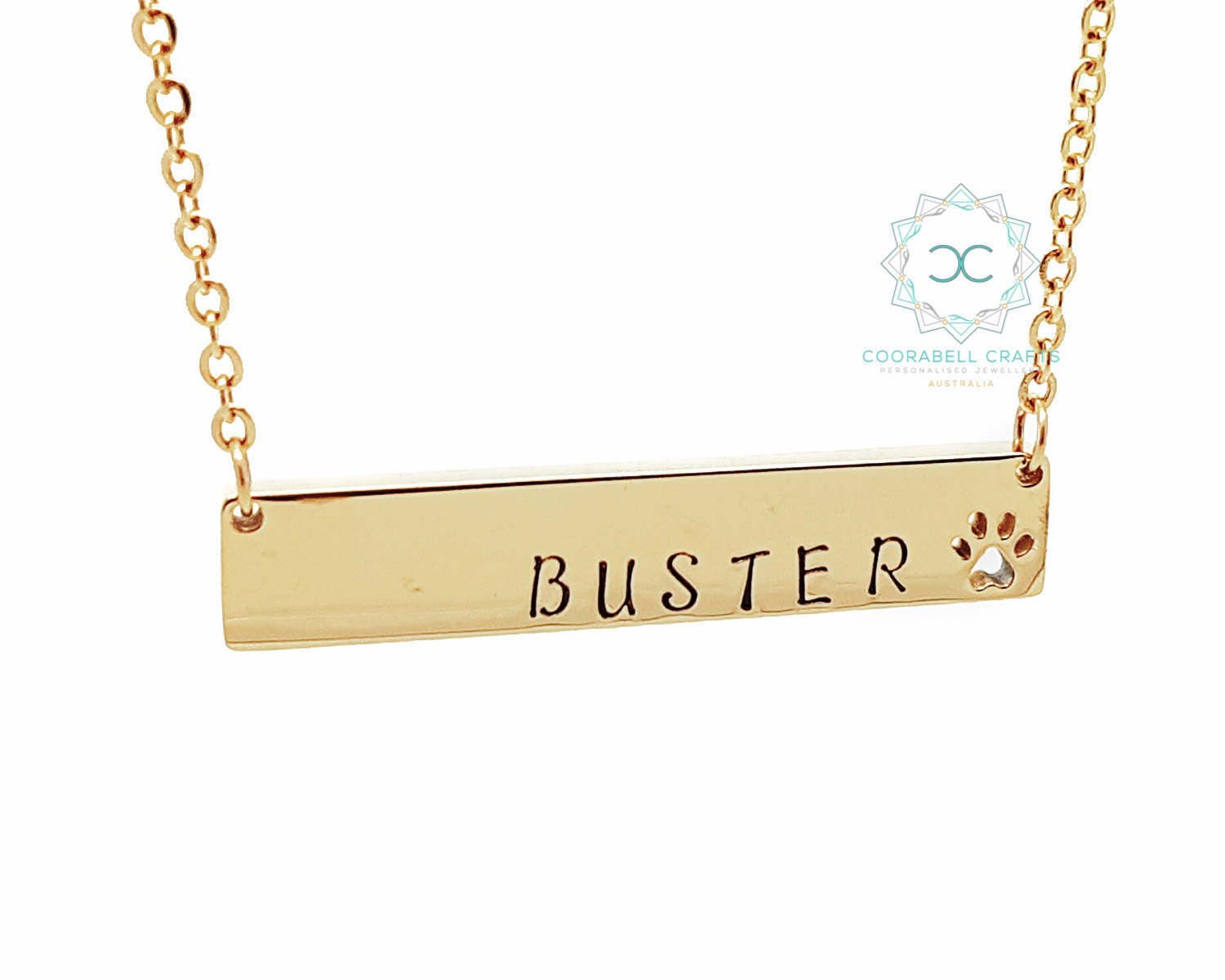 personalised dog paw print necklace