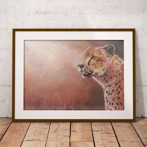 Cheetah Art Print - Home Decor Unframed Print, Animal Wildlife Print