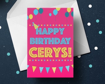 Personalised Happy Birthday Greetings Card | Custom Cards, Celebration Card