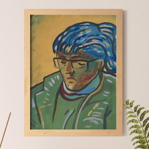 肖像画のグアッシュ画 - カラフルな壁画、表現主義のグアッシュ画