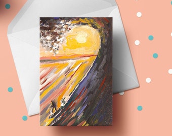 Surfer Greetings Card With Envelope | Surfing Card, Happy Birthday Card, Any Occasion Card